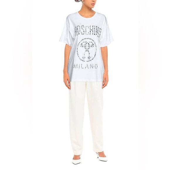 MOSCHINO - oversized tee with rhinestones - size XS ✨NWT✨ - Picture 4 of 15